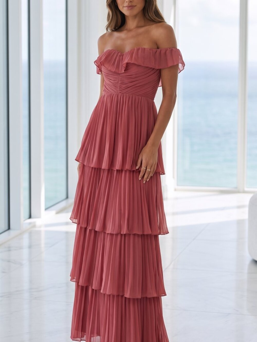 NWT LULUS rusty rose pink maxi dress XL